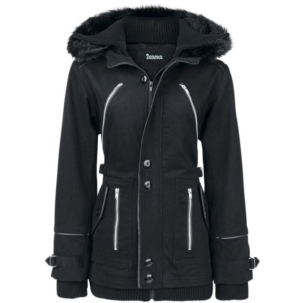 Women's coat Jacket Winter Multi Pocket Goth Chase Coat Winter Hooded Jacket